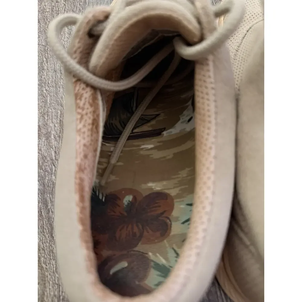 Tommy Bahama Rum Runner Perforated Leather Sneakers Shoes Mushroom Men Size 8